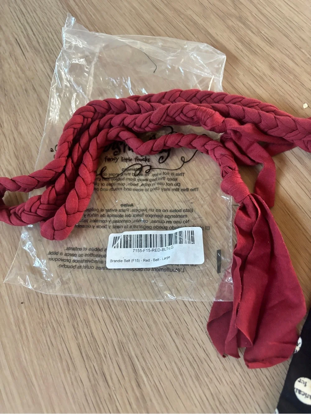 Persnickety Black Polka Dot Hair Scarf with Red Braided Headband clips 5 piece